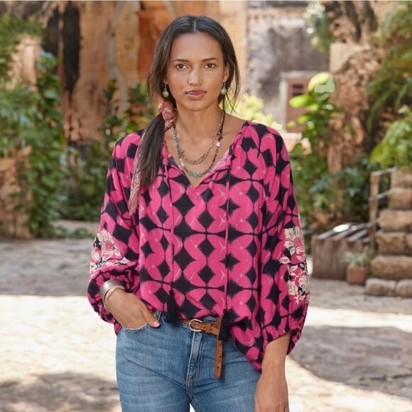 Sundance Hyacinth Batik Top Size Small - Picture 1 of 7